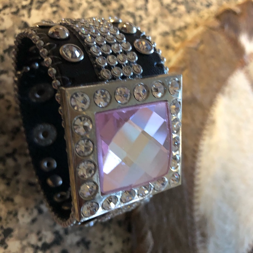 Western style brown leather bracelet